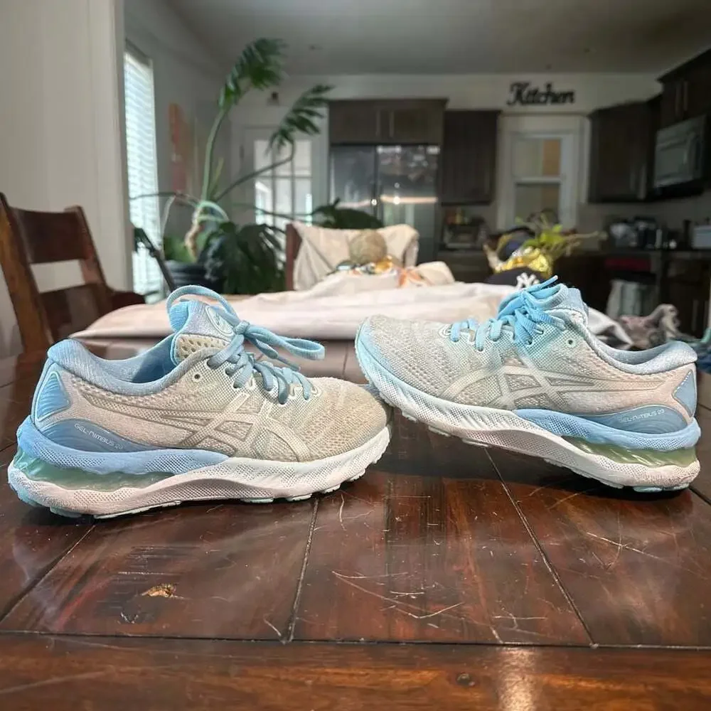 ASICS Women's Gel-Nimbus 23 Running Shoes in Smoke Blue/Pure Silver